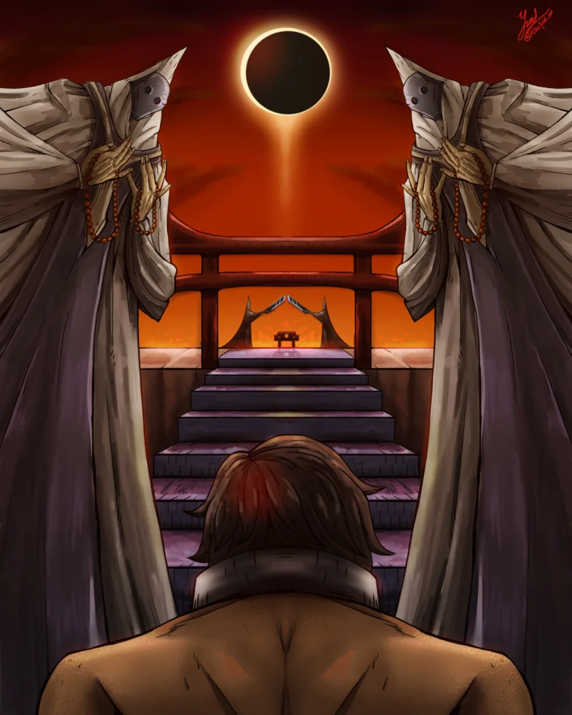 Anime night view llustration